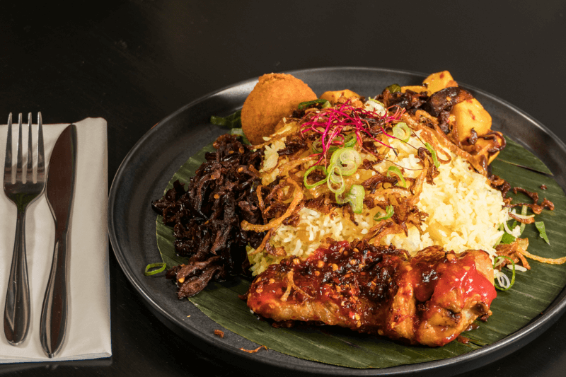 Delicious Sri Lankan cuisine- A Rice and Curry plate