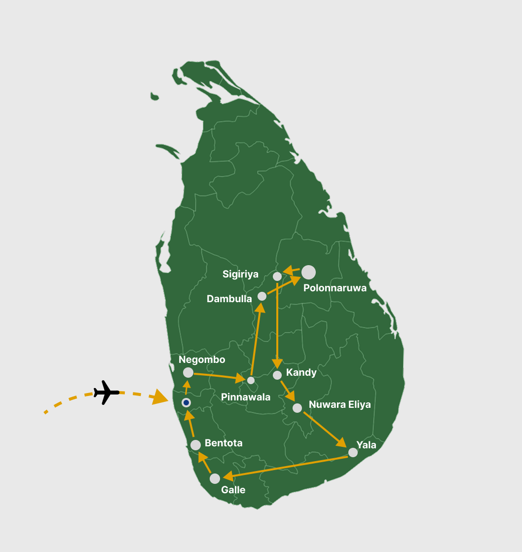 Sri Lanka Tour Map